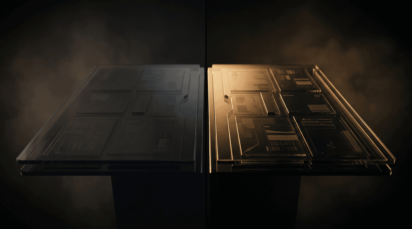 Split frame comparing a non-compliant Terraform configuration on the left with the remediated version on the right.